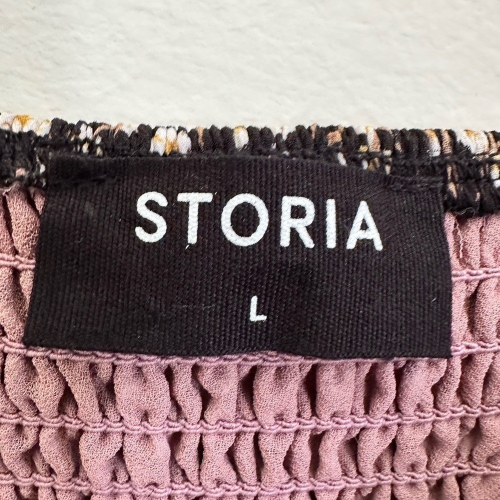 Anthropologie Storia Smocked Ruffled Tier Tie Shoulder Dress - Picture 2 of 4